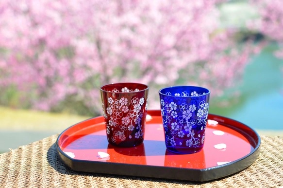 桜満開ぐい呑みグラス