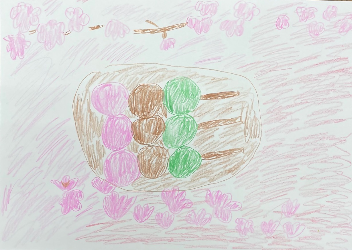 ©「桜並木とお団子」前田久美子